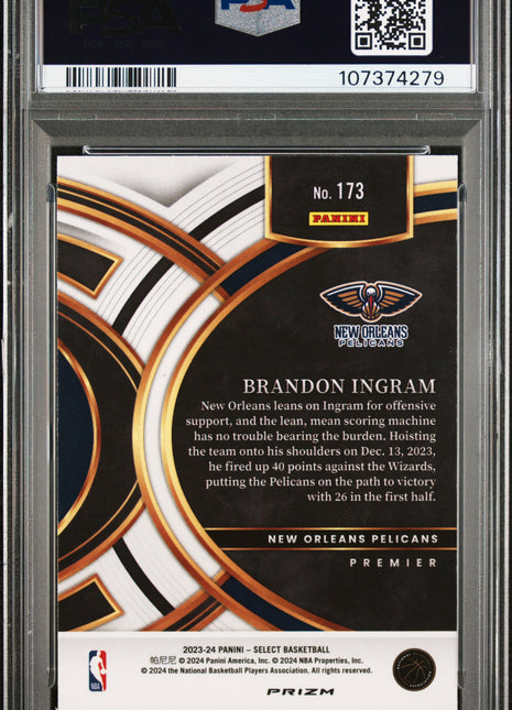 2023 Panini Select Brandon Ingram Tiger Prizm #173 PSA 9