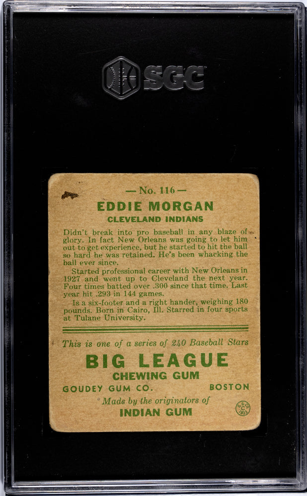 1933 Goudey Eddie Morgan #116 SGC 3.5