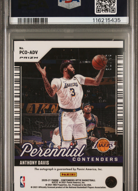 2020 Panini Contenders Optic Perennial Contenders Autographs Anthony Davis Autograph #ADV PSA 9