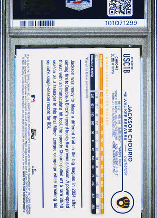 2024 Topps Chrome Update Jackson Chourio Refractor #USC18 PSA 9