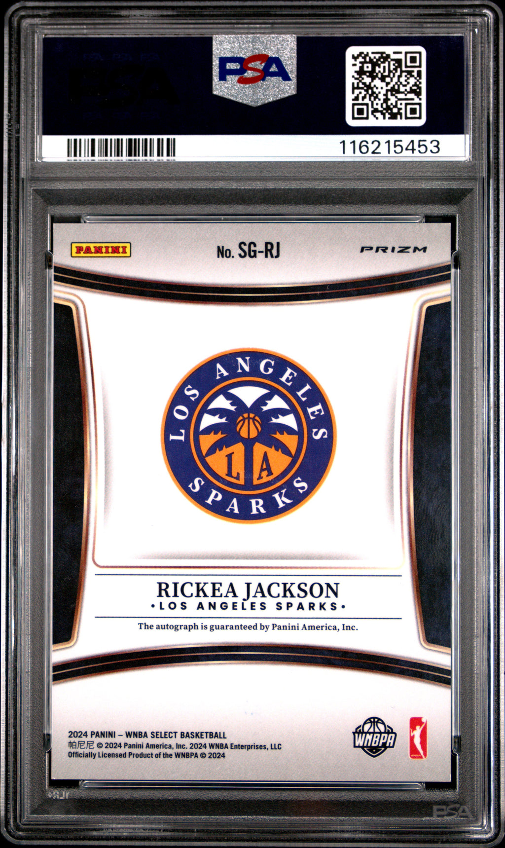 2024 Panini Select WNBA Signatures Rickea Jackson #SGRJ PSA 9
