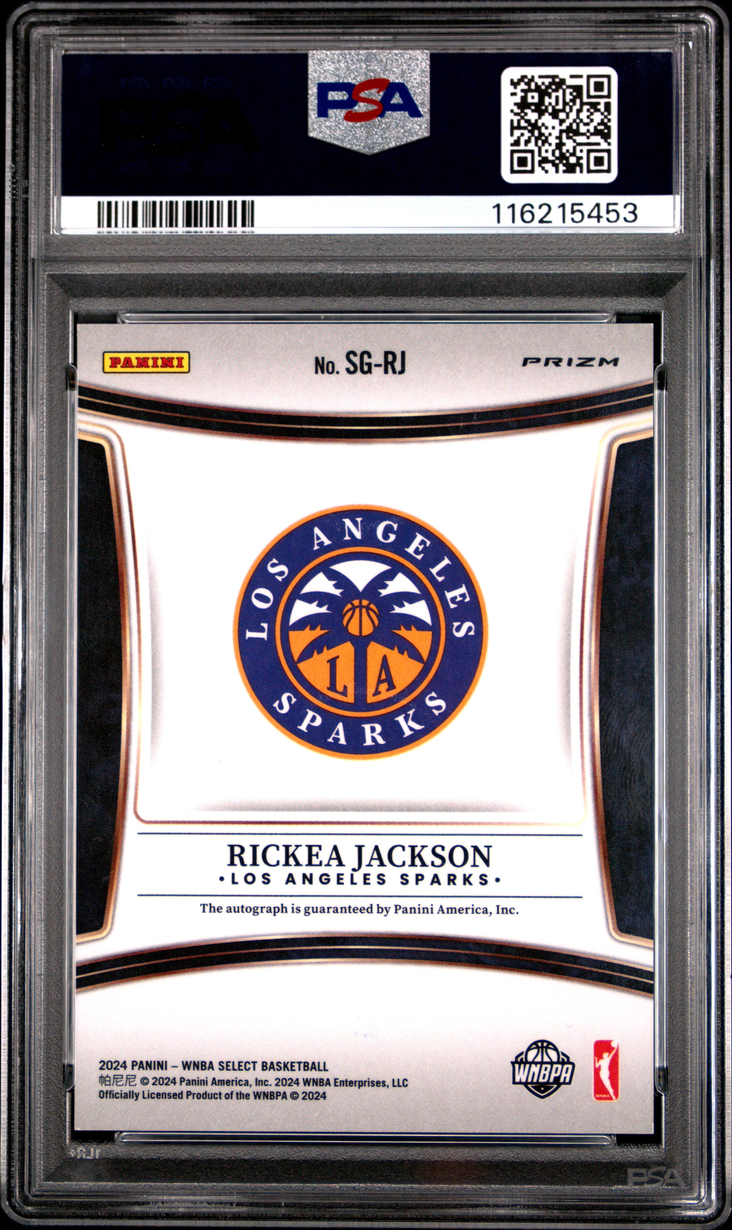 2024 Panini Select WNBA Signatures Rickea Jackson #SGRJ PSA 9