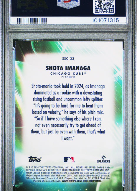 2024 Topps Chrome Update Stratospheric Stars Shota Imanaga #23 PSA 10