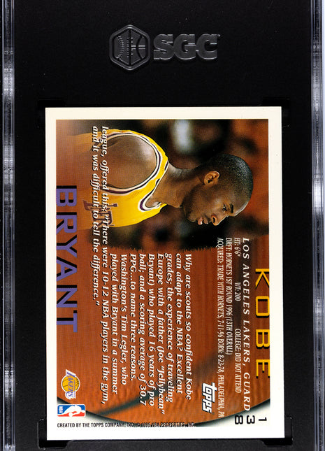 1996 Topps Kobe Bryant #138 SGC 9.5
