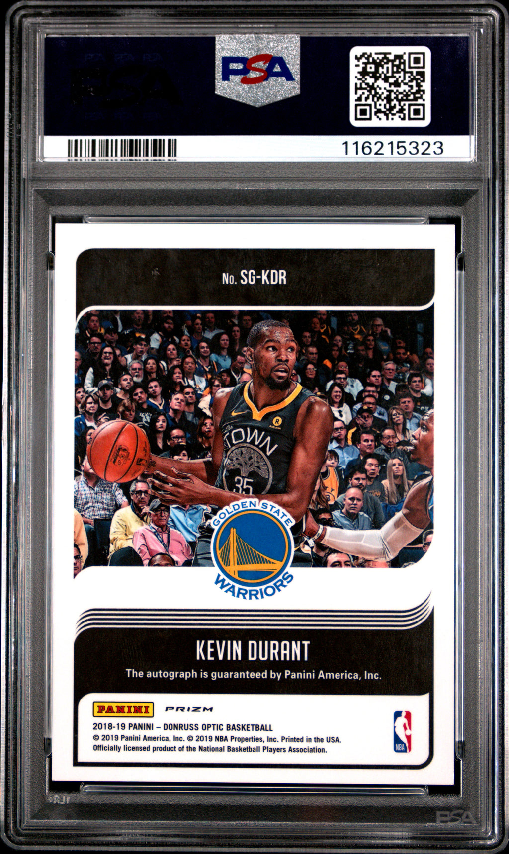 2018 Panini Donruss Optic Signature Series Kevin Durant Purple #KDR PSA 9