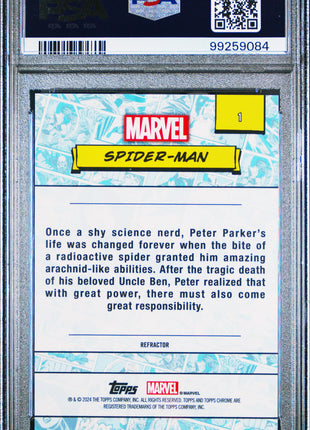 2024 Topps Chrome Marvel Spider-Man #1 PSA 9