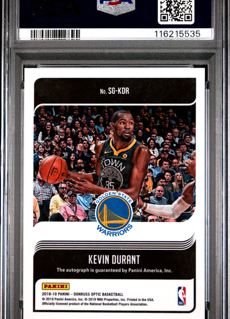 2018 Panini Donruss Optic Signature Series Kevin Durant #KDR PSA 9