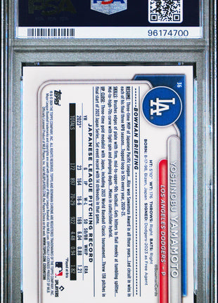 2024 Bowman Mega Box Chrome Yoshinobu Yamamoto #36 PSA 10