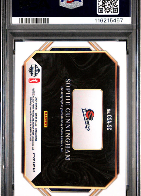 2024 Panini Select WNBA Courtside Action Signatures Sophie Cunningham #CSASC PSA 9