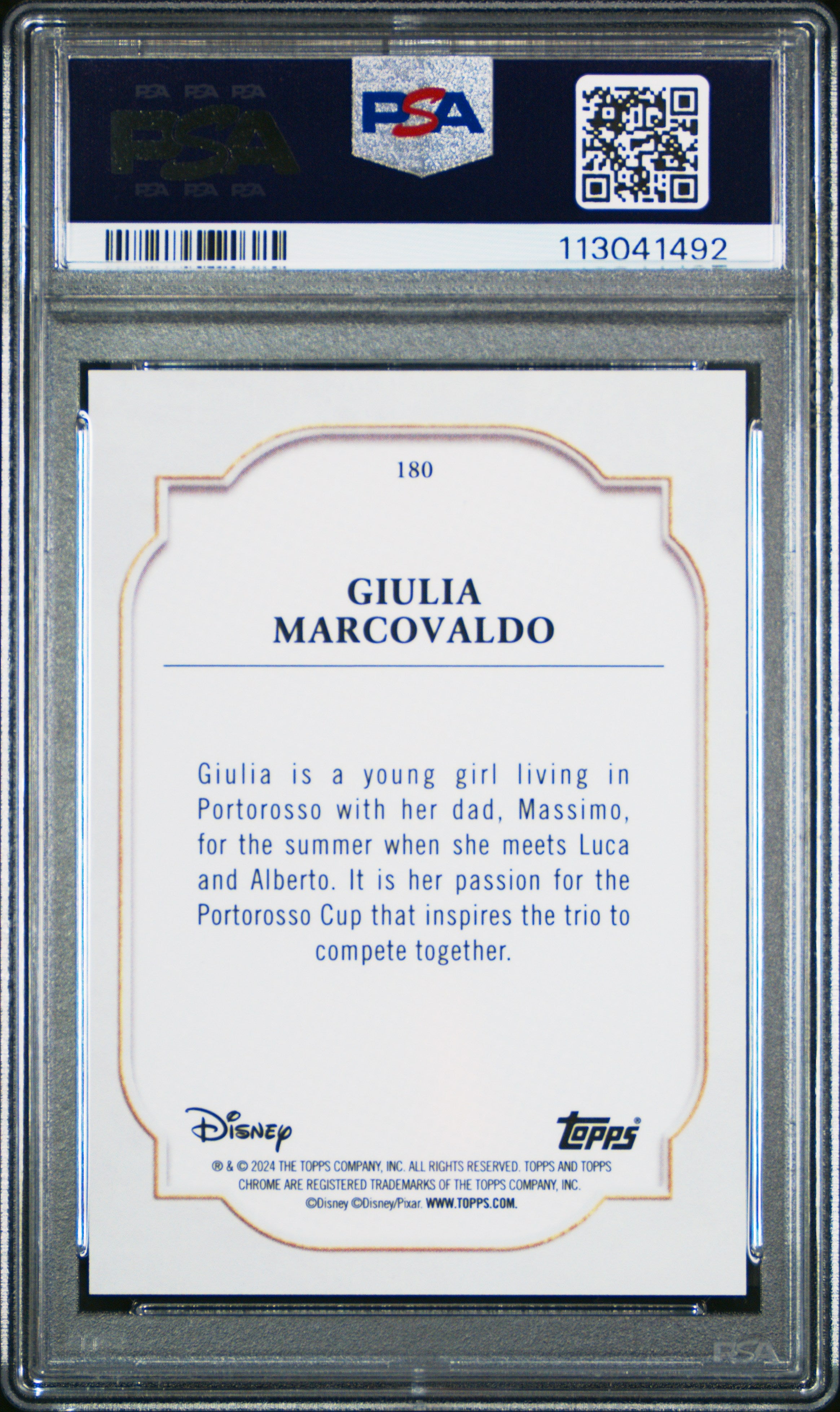 2024 Topps Chrome Disney Giulia Marcovaldo #180 PSA 9