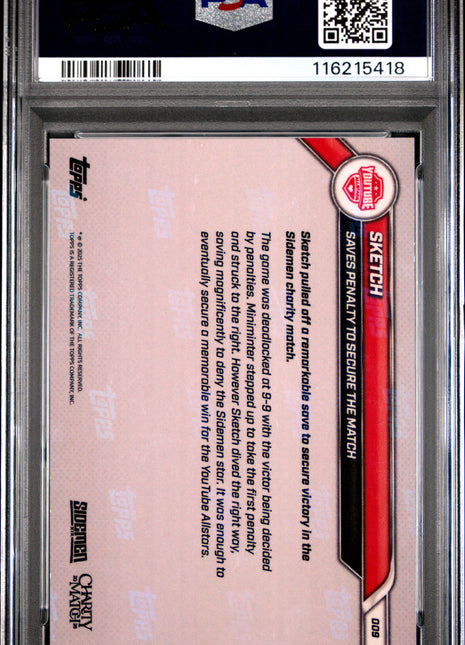 2025 Topps Now Sidemen Charity Match Sketch Gold #009 05/188 PSA 10