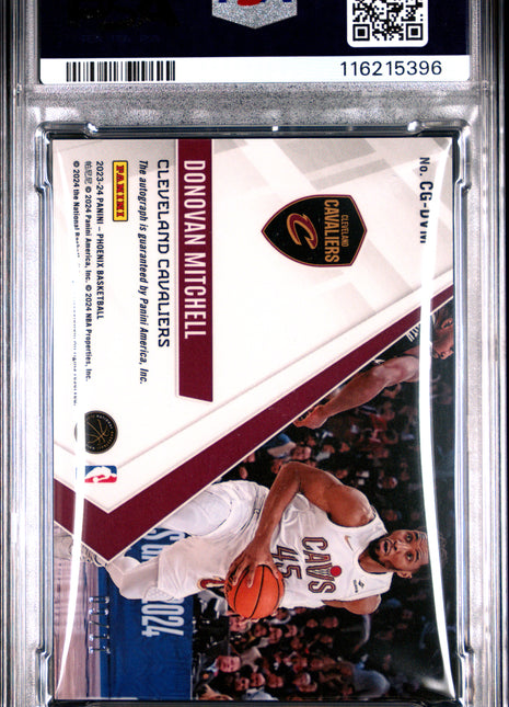 2023 Panini Phoenix Calligraphy Donovan Mitchell CG Red Pandora Fotl #CGDVM PSA 9