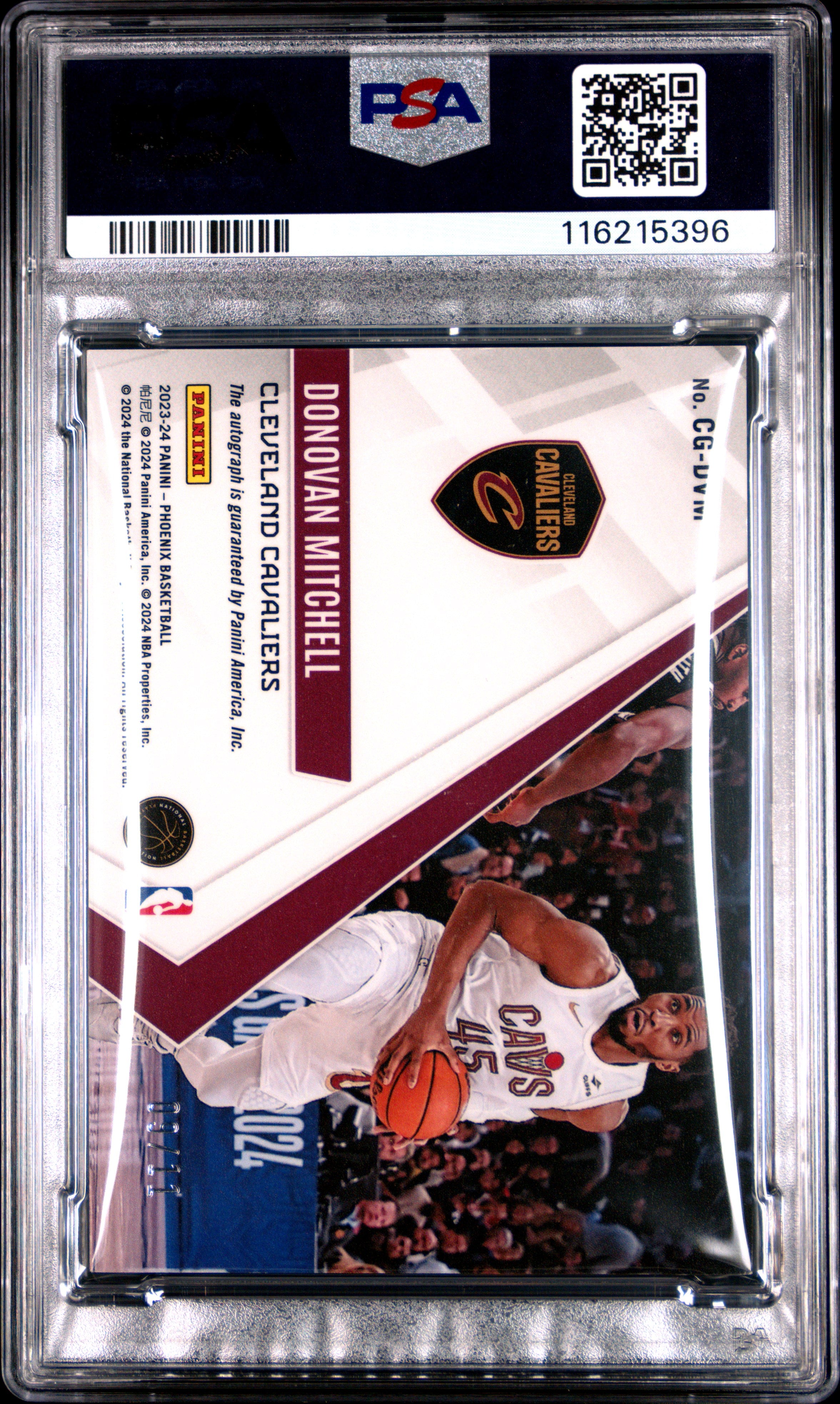 2023 Panini Phoenix Calligraphy Donovan Mitchell CG Red Pandora Fotl #CGDVM PSA 9