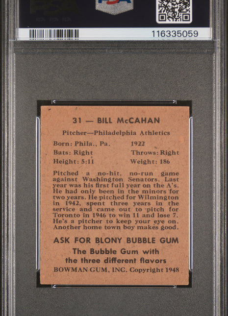 1948 Bowman Bill Mccahan #31 PSA 5