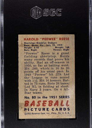 1951 Bowman Pee Wee Reese #80 SGC 2.5