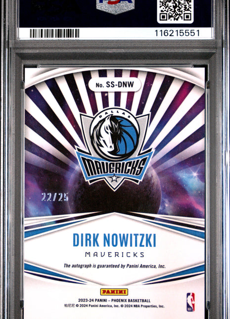 2023 Panini Phoenix Stellar Signatures Dirk Nowitzki Blue #SSDNW PSA 9