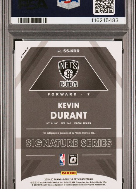 2019 Panini Donruss Optic Signature Series Kevin Durant Choice #KDR PSA 9