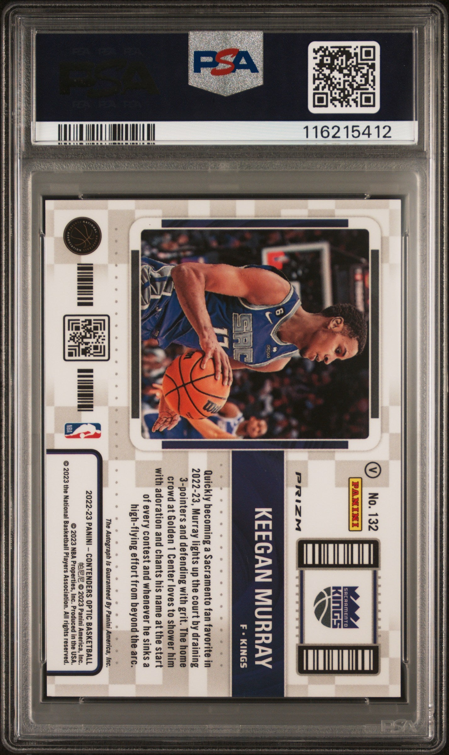 2022 Panini Contenders Optic Keegan Murray Variation Autograph #132 PSA 9