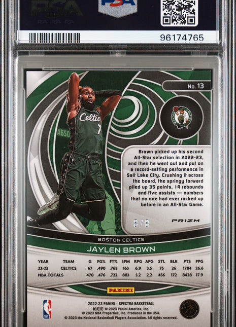 2022 Panini Spectra Jaylen Brown Asia Lucky Envelopes #13 PSA 9