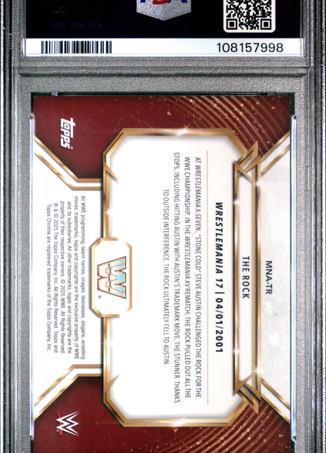 2025 Topps Chrome WWE Mania The Rock #TR PSA 9