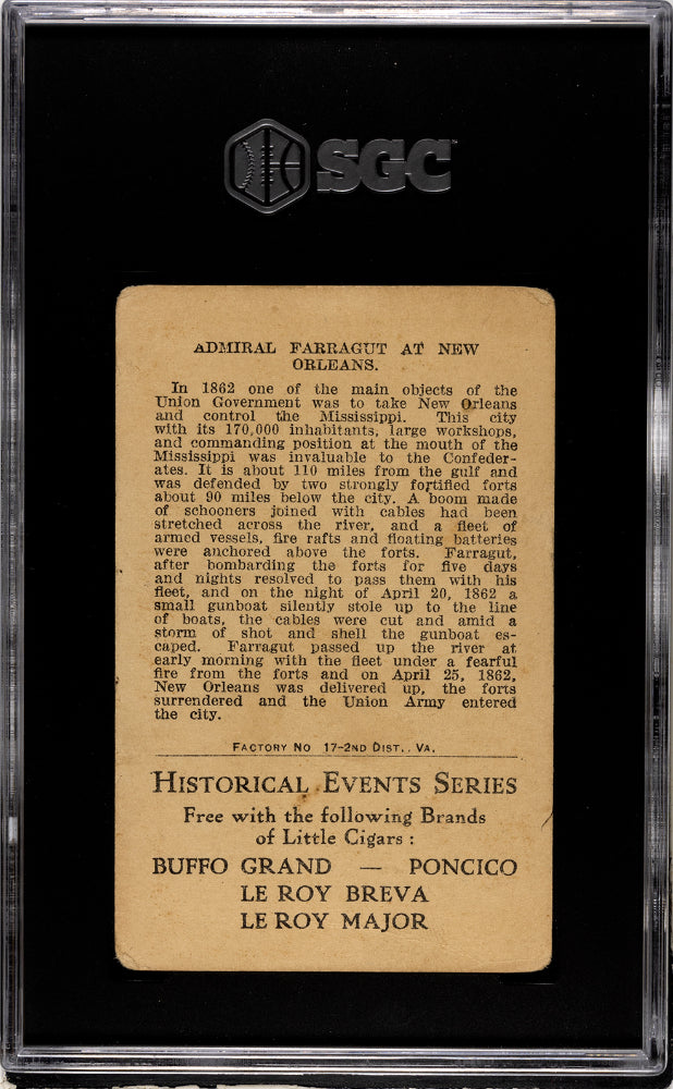 1911 Buffo Grand (T70) Admiral Farragut At New Orleans SGC 2.5