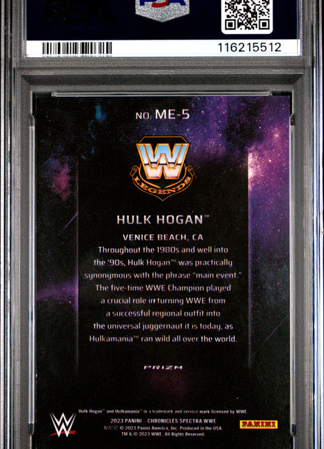 2023 Panini Chronicles WWE Main Event Hulk Hogan #ME5 PSA 9