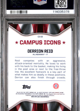 2024 Bowman Chrome University Campus Icons Derrion Reid Blue Ref #CI10 006/150 PSA 8