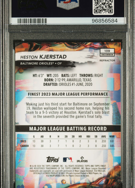 2024 Topps Finest Heston Kjerstad Refractor #139 PSA 9
