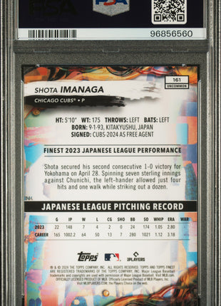 2024 Topps Finest Shota Imanaga #161 PSA 10
