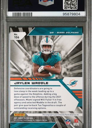 2021 Panini XR Jaylen Waddle Autograph #106 04/10 PSA 9