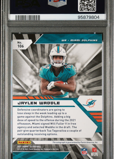 2021 Panini XR Jaylen Waddle Autograph #106 04/10 PSA 9