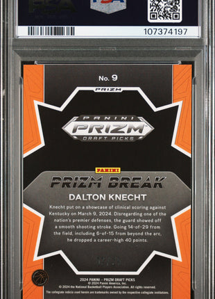 2024 Panini Prizm Draft Picks Prizm Break Dalton Knecht Mojo #9 PSA 9