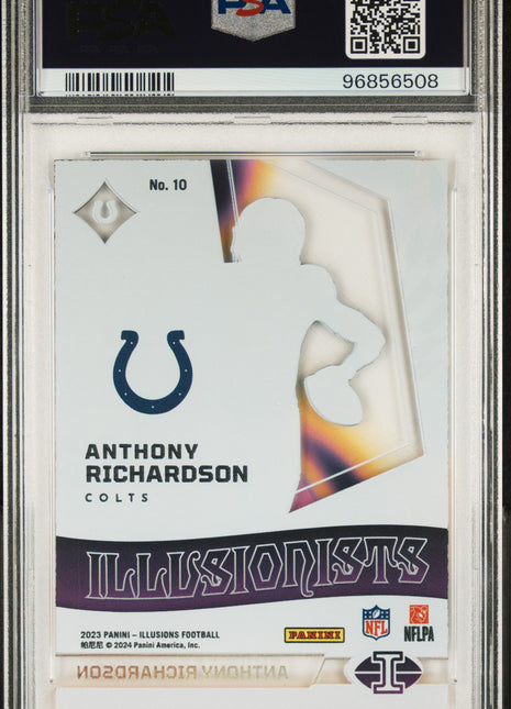 2023 Panini Illusions Illusionists Anthony Richardson Illusionists Orange #10 PSA 9