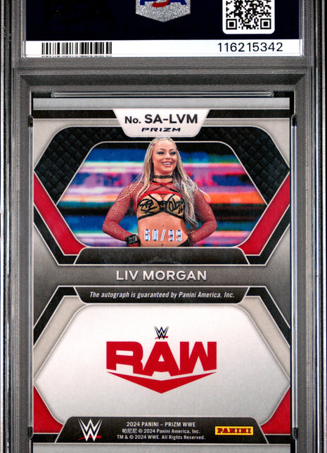 2024 Panini Prizm WWE Superstar Autographs LIV Morgan Red #SALVM PSA 9
