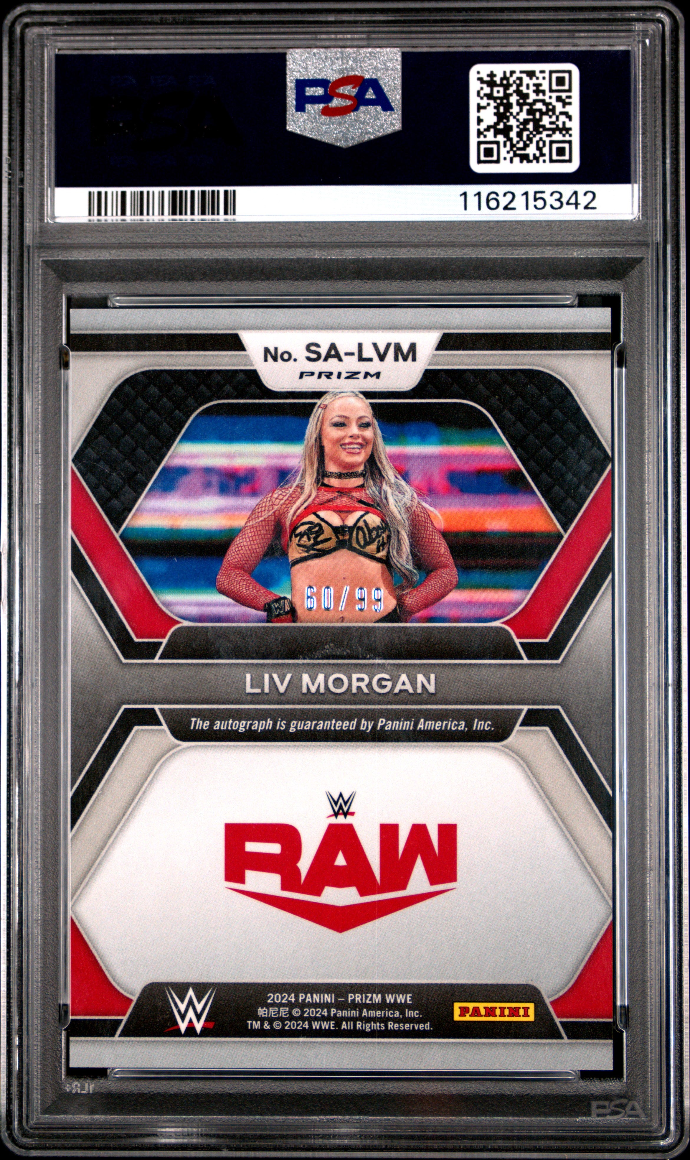 2024 Panini Prizm WWE Superstar Autographs LIV Morgan Red #SALVM PSA 9