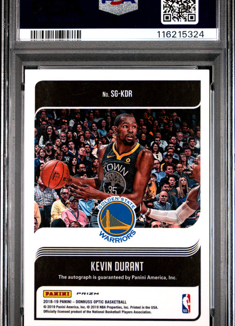 2018 Panini Donruss Optic Signature Series Kevin Durant Purple #KDR PSA 9