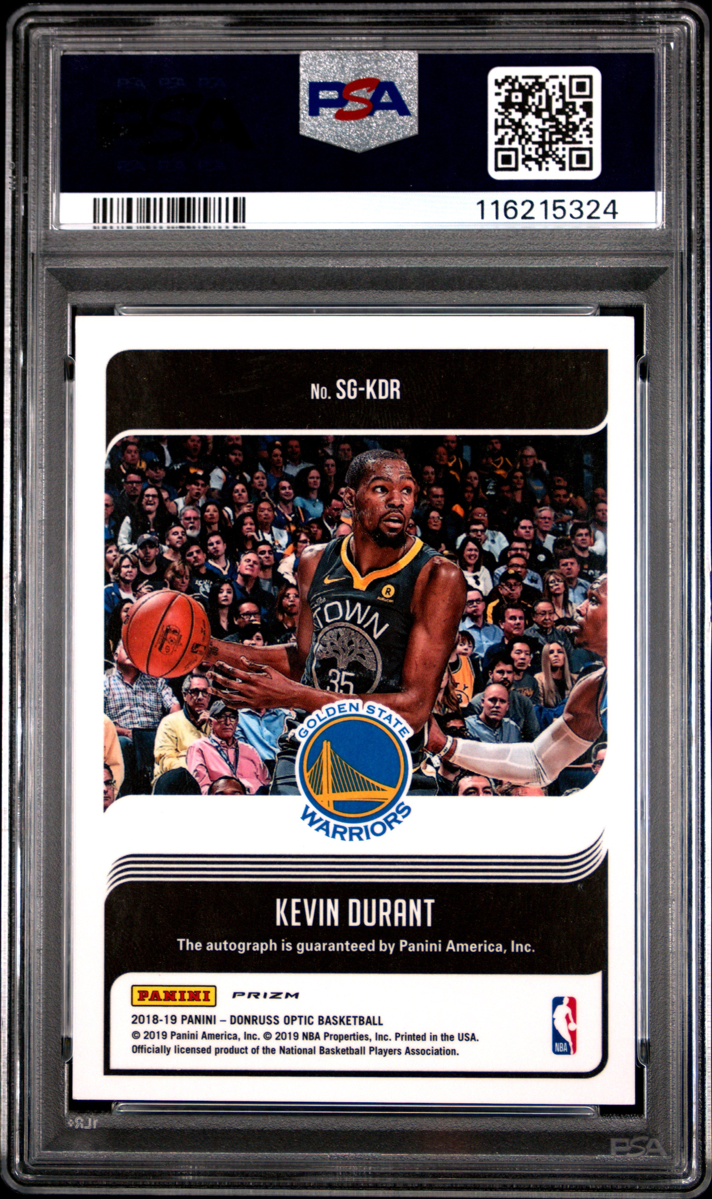 2018 Panini Donruss Optic Signature Series Kevin Durant Purple #KDR PSA 9