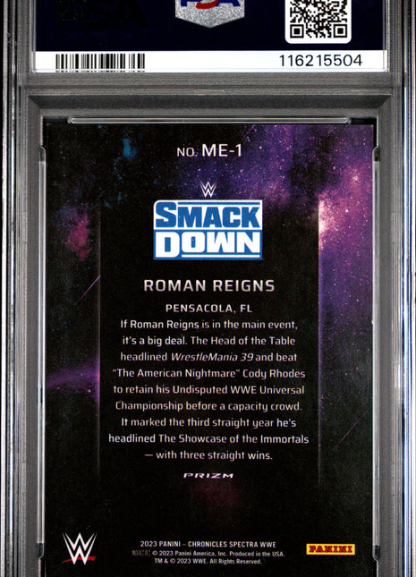 2023 Panini Chronicles WWE Main Event Roman Reigns #ME1 PSA 9