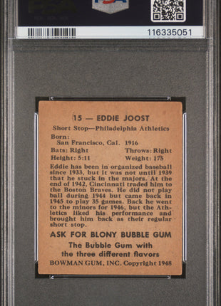 1948 Bowman Eddie Joost #15 PSA 5