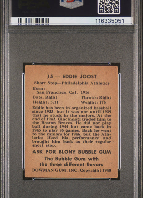 1948 Bowman Eddie Joost #15 PSA 5