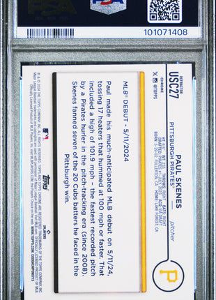 2024 Topps Chrome Update Paul Skenes Refractor #USC27 PSA 10