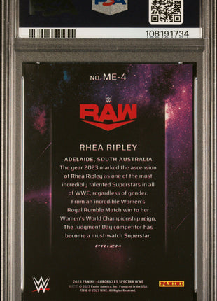 2023 Panini Chronicles WWE Main Event Rhea Ripley #ME4 PSA 10
