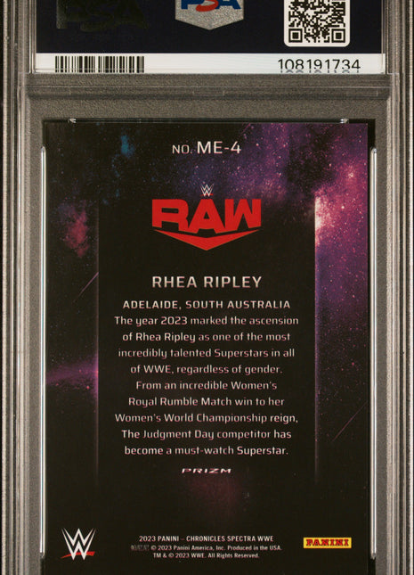 2023 Panini Chronicles WWE Main Event Rhea Ripley #ME4 PSA 10