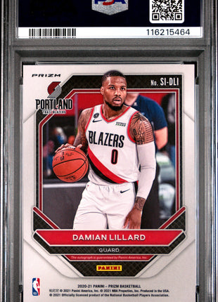 2020 Panini Prizm Signatures Damian Lillard Choice #DLI PSA 9