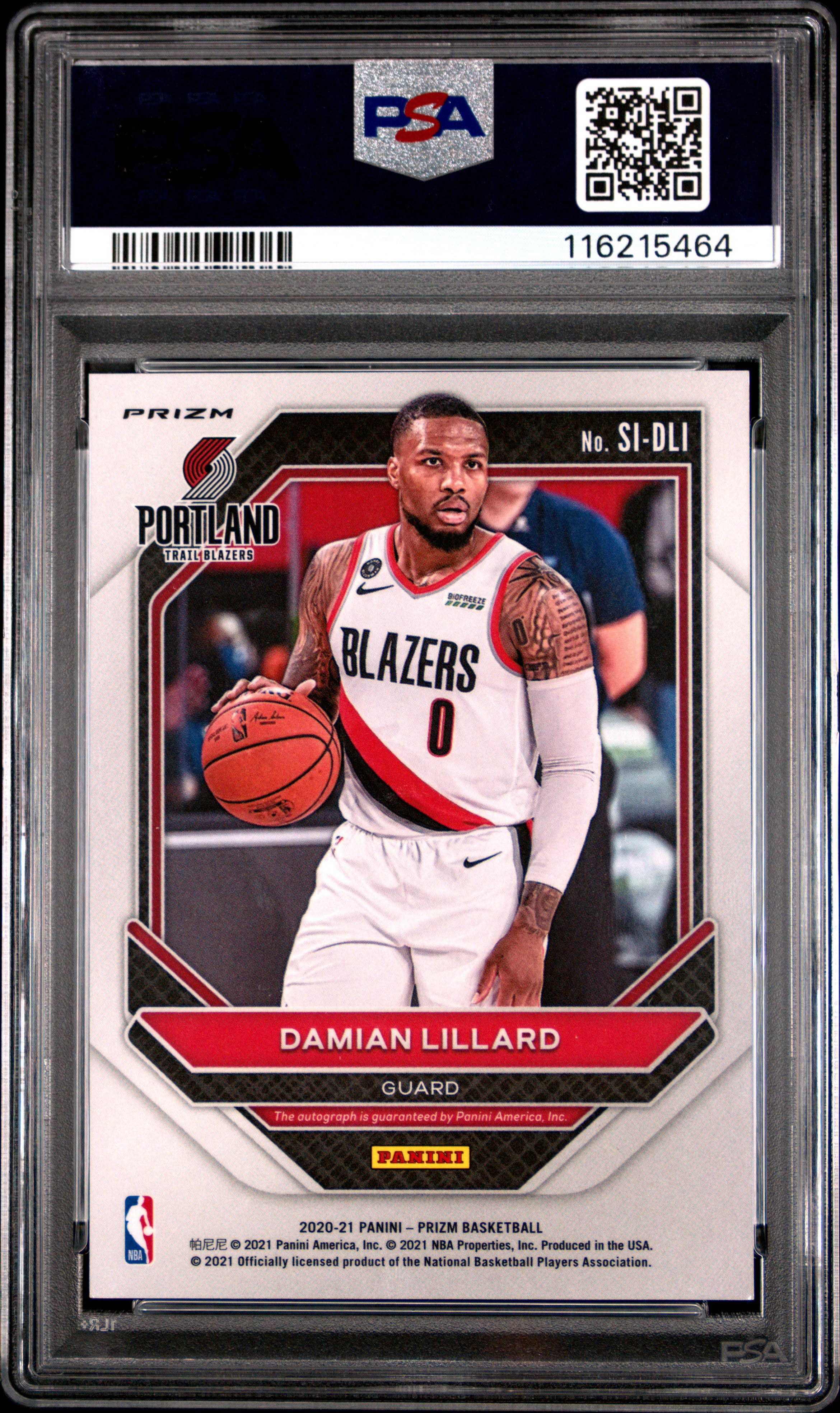 2020 Panini Prizm Signatures Damian Lillard Choice #DLI PSA 9