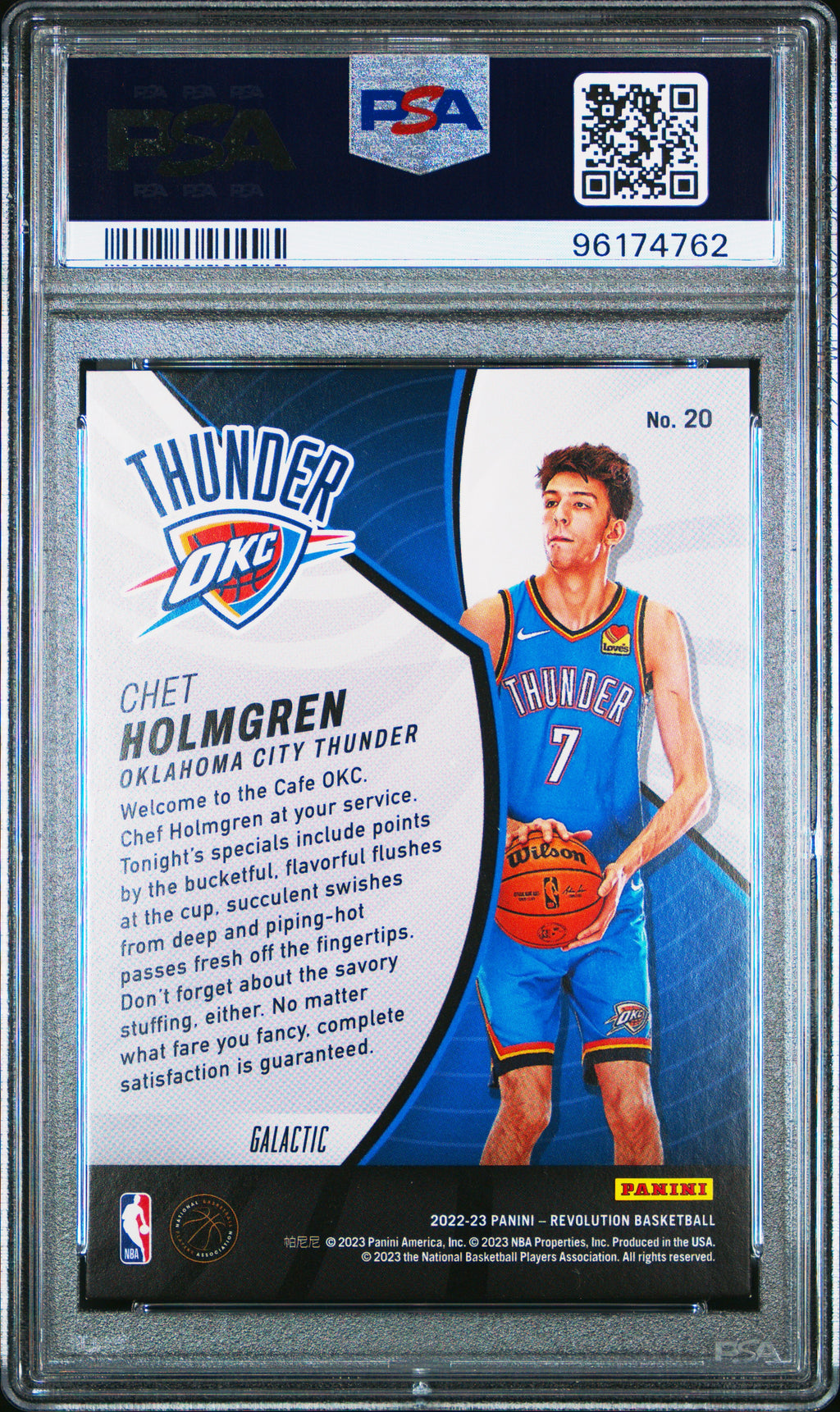 2022 Panini Revolution Rookie Revolution Chet Holmgren RK Galactic #20 PSA 9
