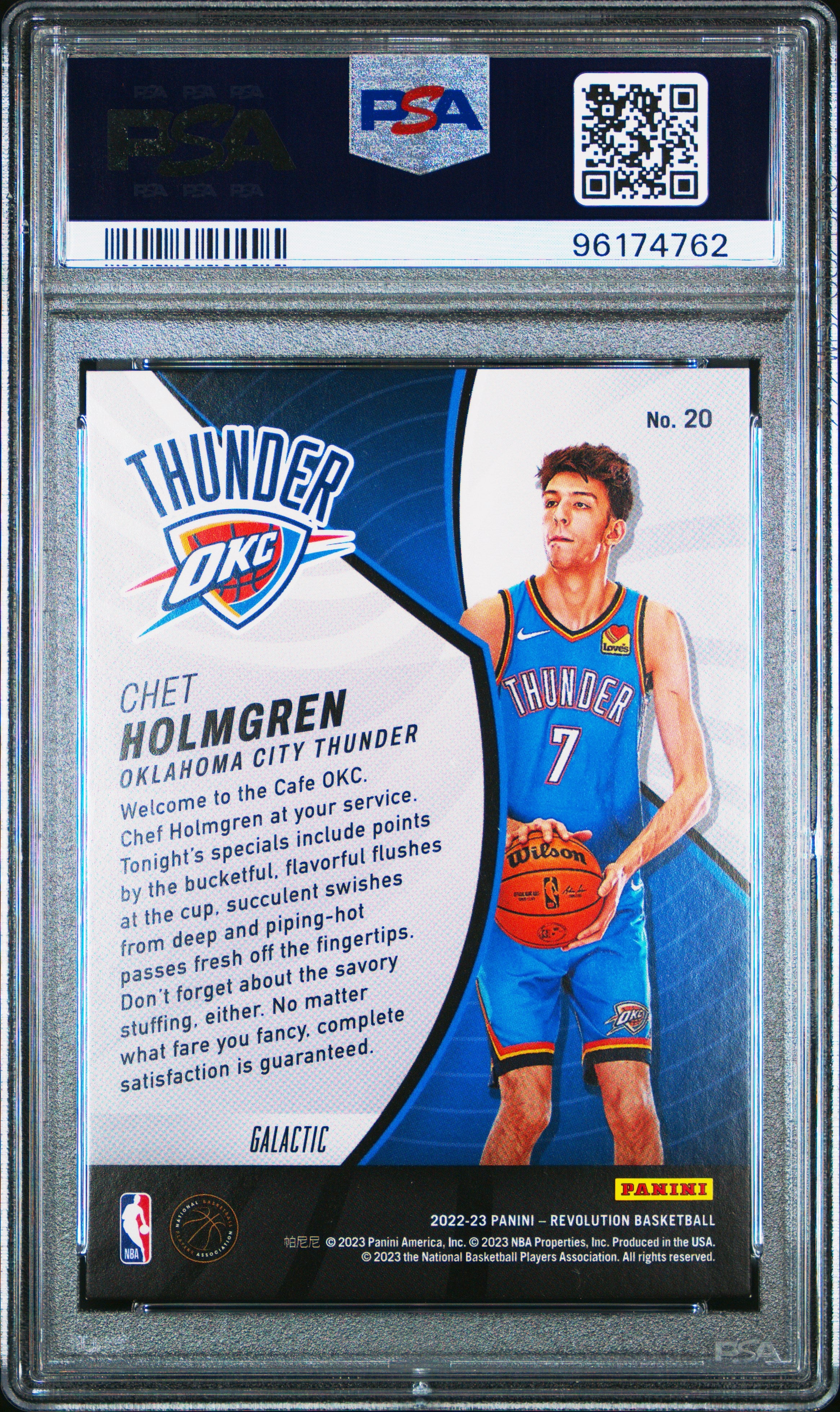 2022 Panini Revolution Rookie Revolution Chet Holmgren RK Galactic #20 PSA 9