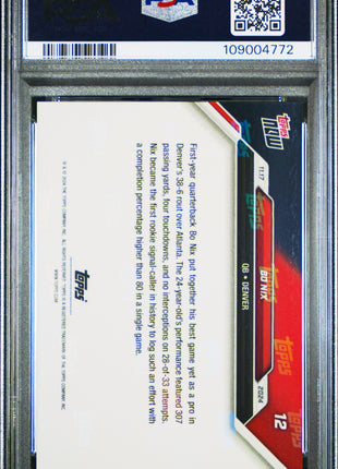 2024 Topps Now Bo Nix #12 PSA 10