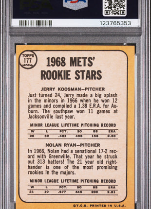 1968 Topps Mets Rookies J. Koosman N. Ryan #177 PSA 3