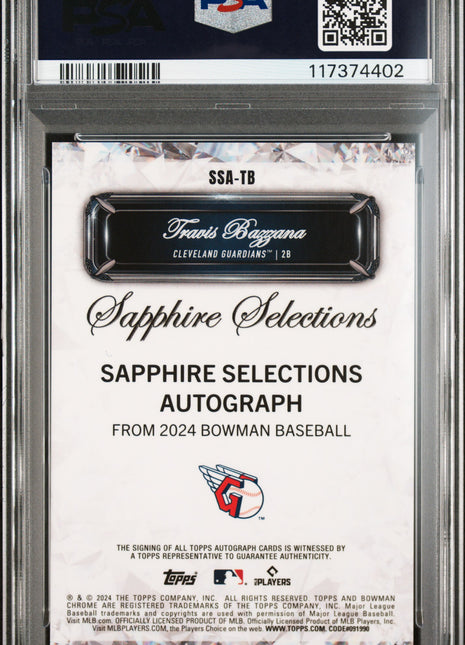 2024 Bowman Draft Sapphire Edition Sapphire Selections Autographs Travis Bazzana #SSATB PSA 10